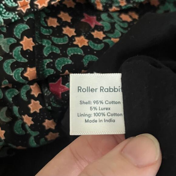 Roller Rabbit Midi Dress XS Drop Waist Smocked Twee Milkmaid Stars Moon Cottage - Picture 7 of 8